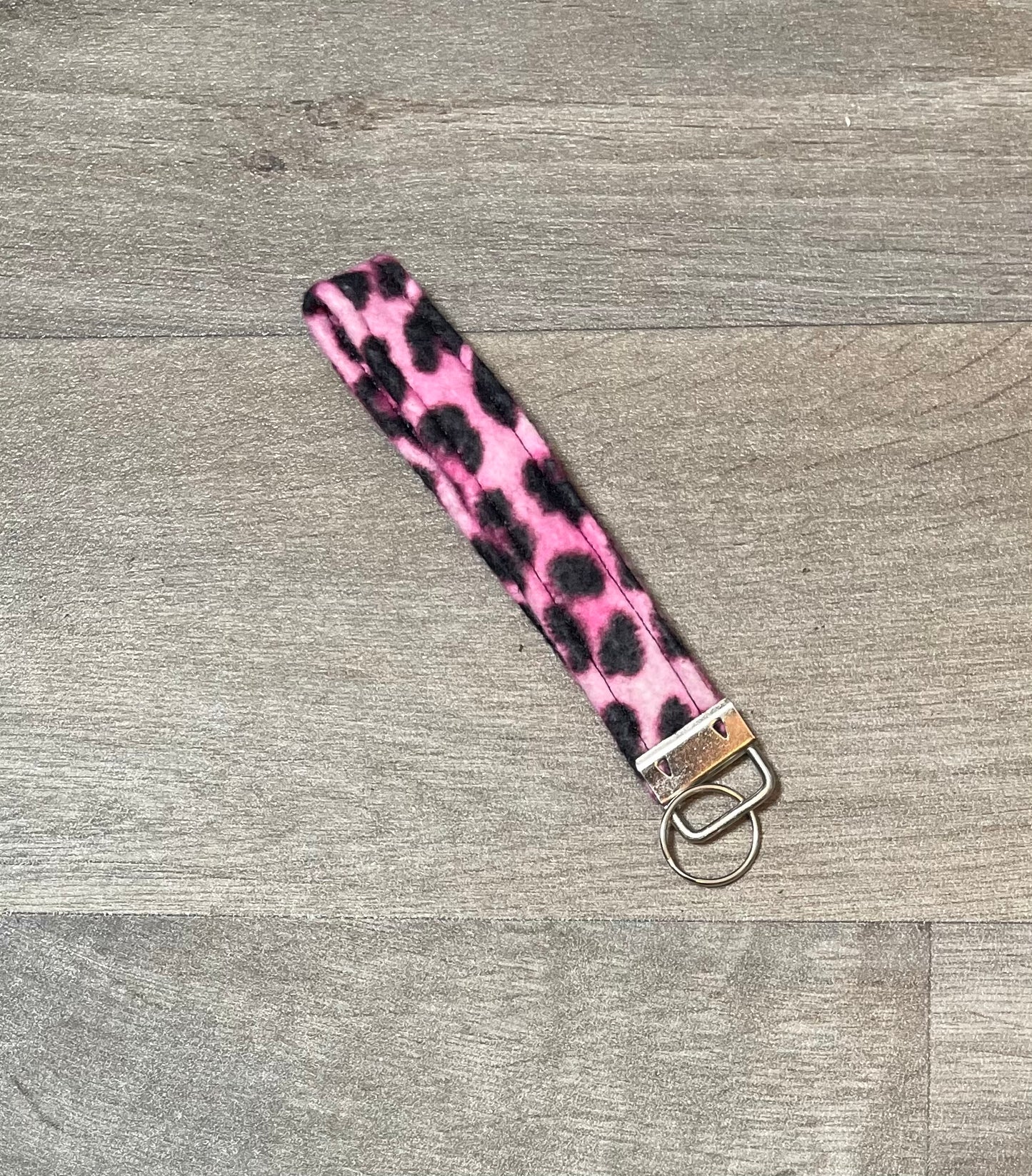 Pink Cheetah Wristlet (Flannel)